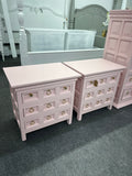 Pair of pink rustic nightstands