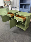 Laura Ashley pair of green nightstands