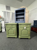 Laura Ashley pair of green nightstands