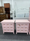 Pair of pink rustic nightstands