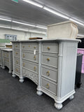 Broyhill bamboo gray dresser