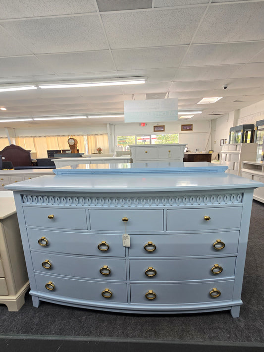 Baby blue Lacquered bowfront dresser
