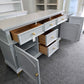 Gray dresser with golden legs