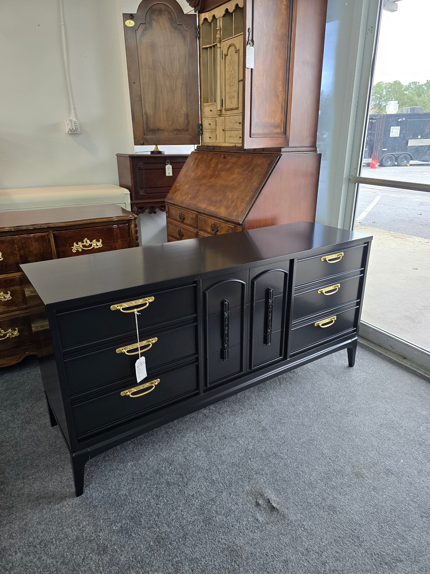 Lacquered mid century black  dresser