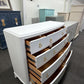 White lacquered 10 drawers dresser