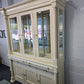 Bassett pale yellow lacquered china cabinet