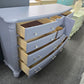 Blue gray bowfront dresser