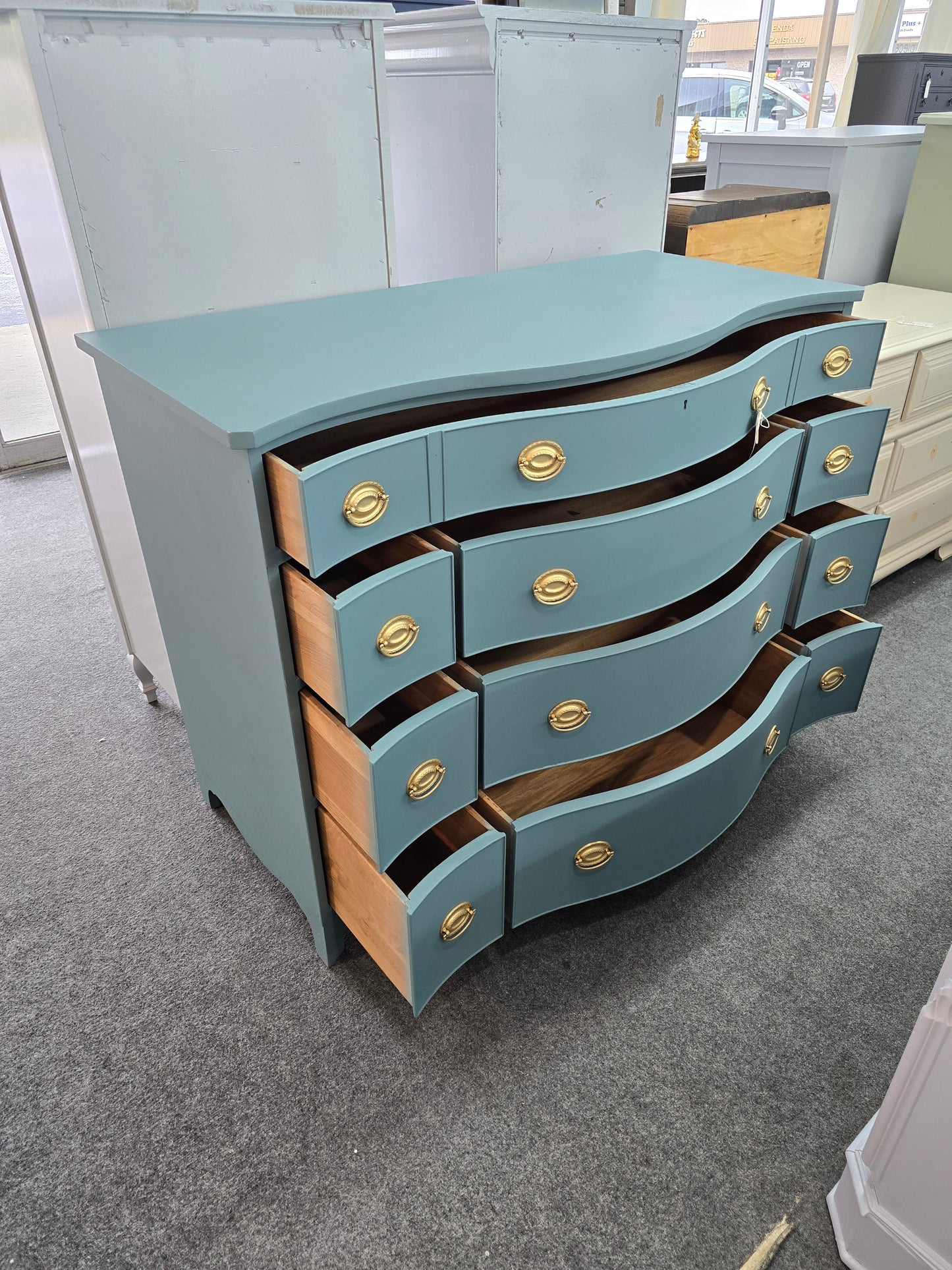 Baker furniture teal dresser