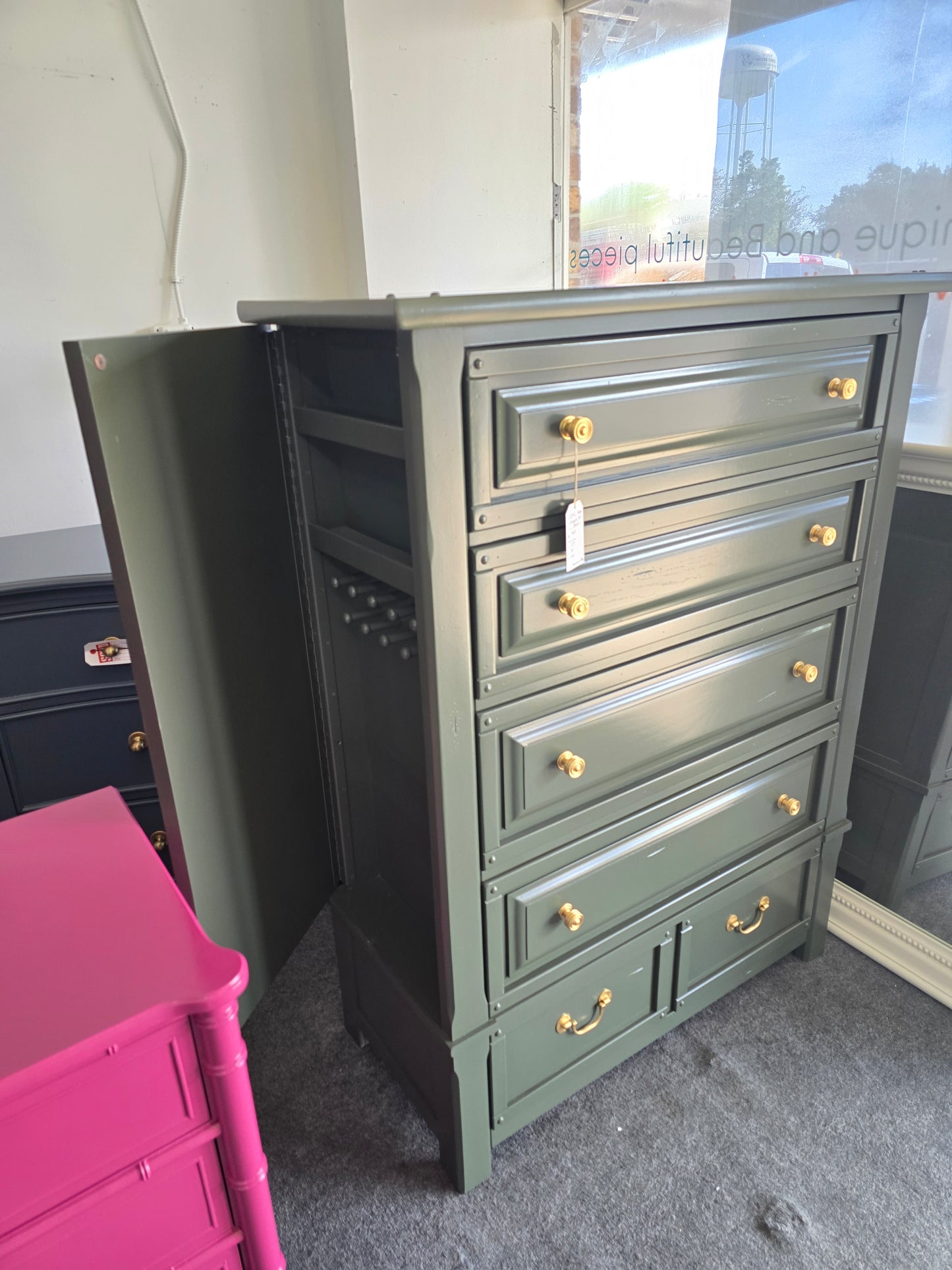 Green lacquered LANE chest