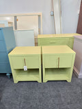 Avocado green pair of nightstands