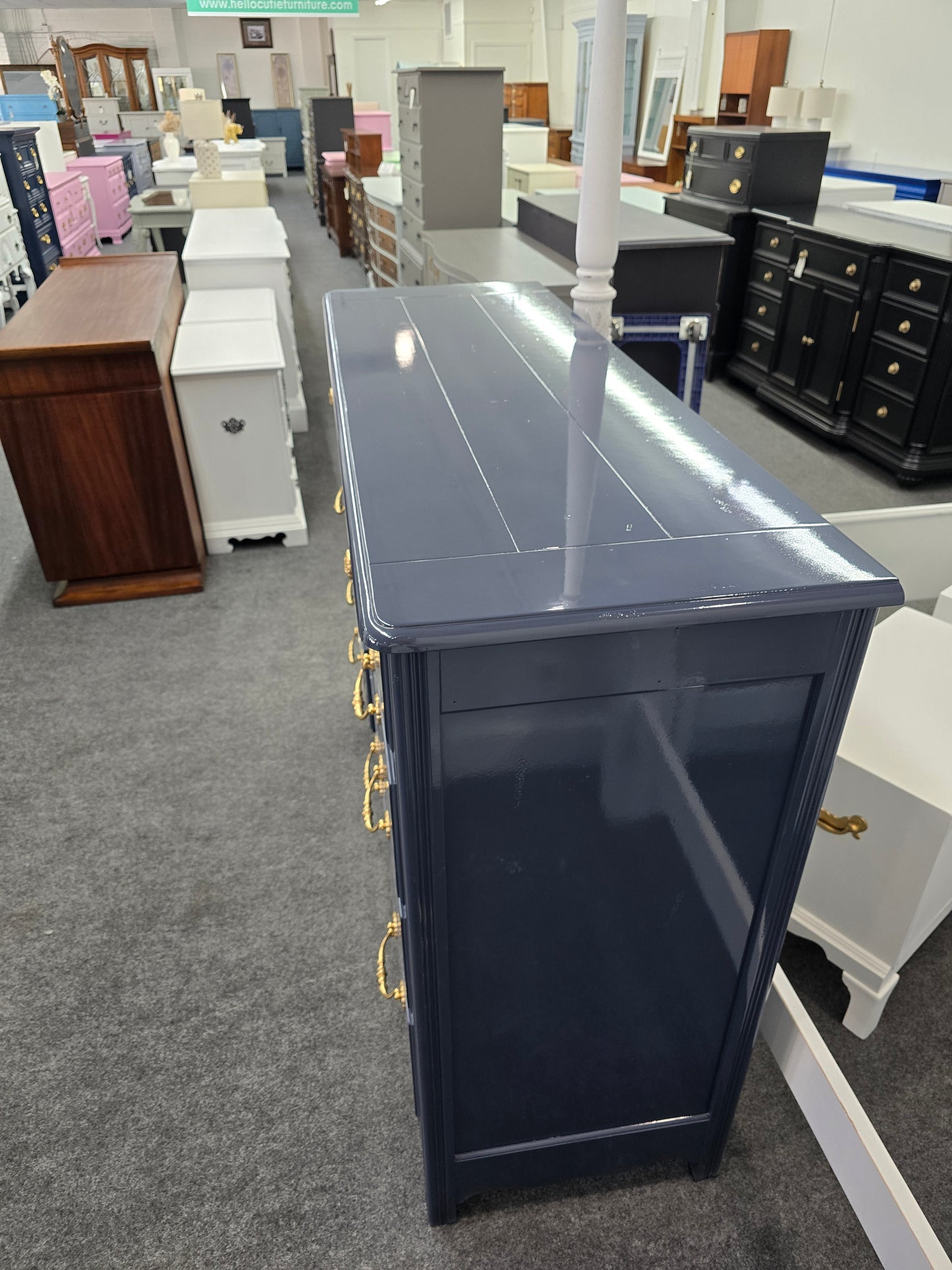 Hickory navy lacquered dresser