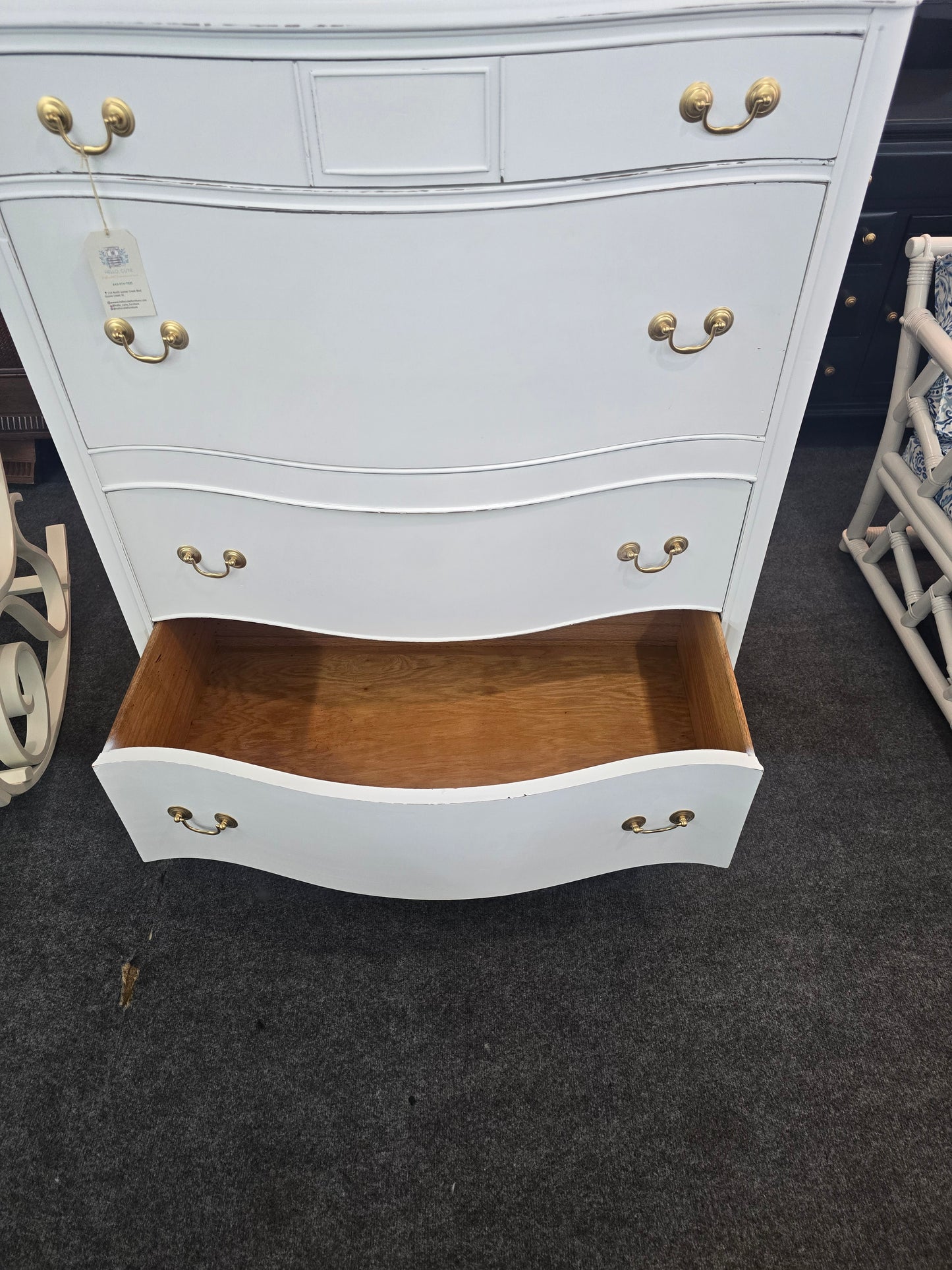 Solid wood white Distressed chest