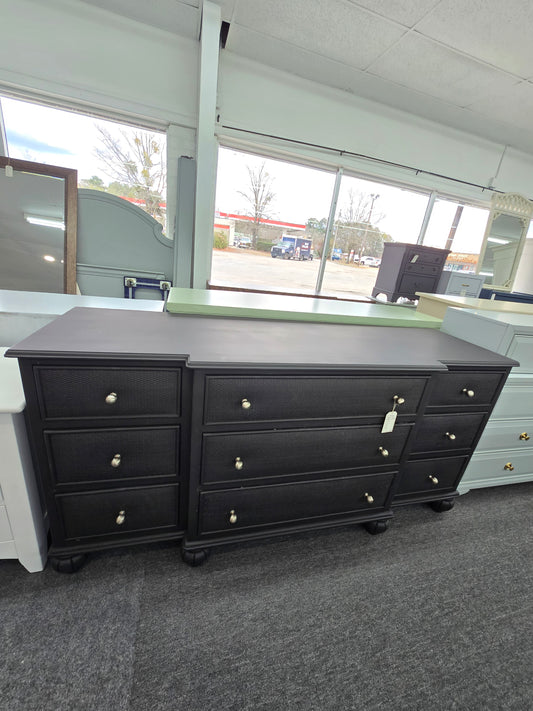 Black rattan 9 drawers dresser