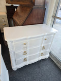 Super cute carved 3 drawers white dresser