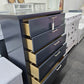Dark blue 5 drawers lacquer chest