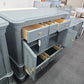 Broyhill bamboo green gray lacquered dresser