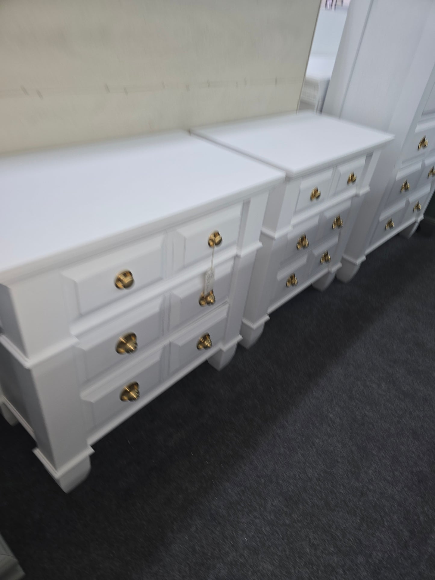 Solid wood white pair of nightstands