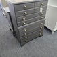Antique solid wood graphite chest