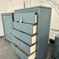 7 drawers blue gray chest