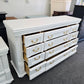 Gorgeous 12 drawers white carved dresser