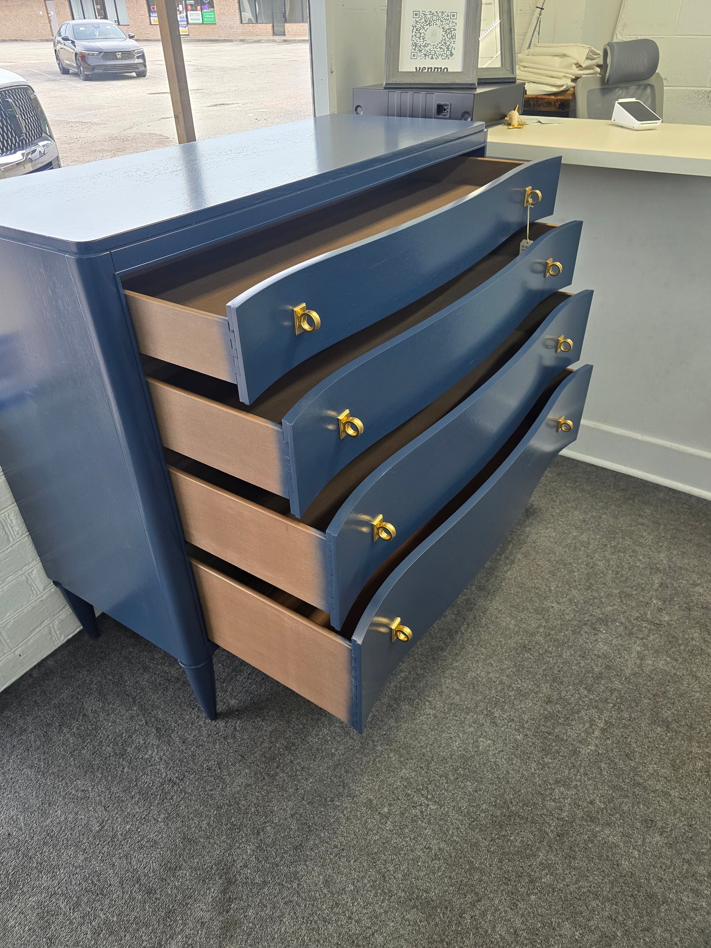 AD Modern dark blue Lacquered dresser