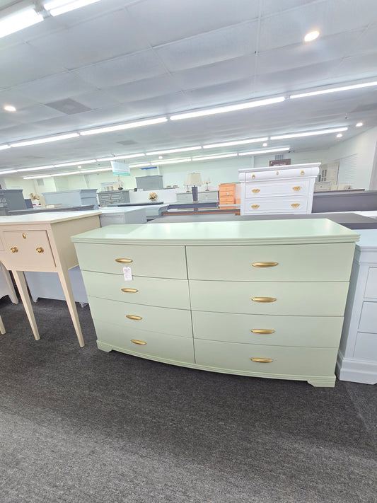 Gorgeous green curved 8 drawers dresser