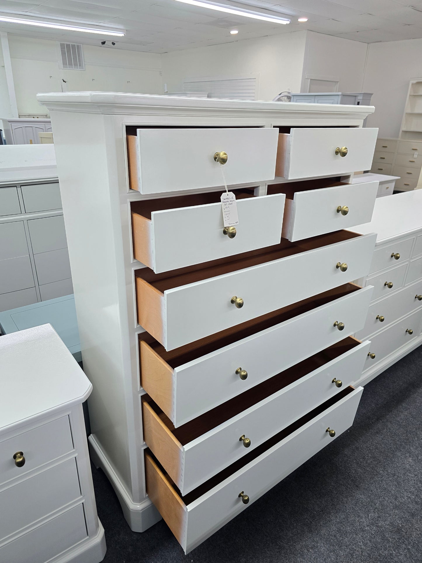 Thomasville alabaster lacquered tall chest