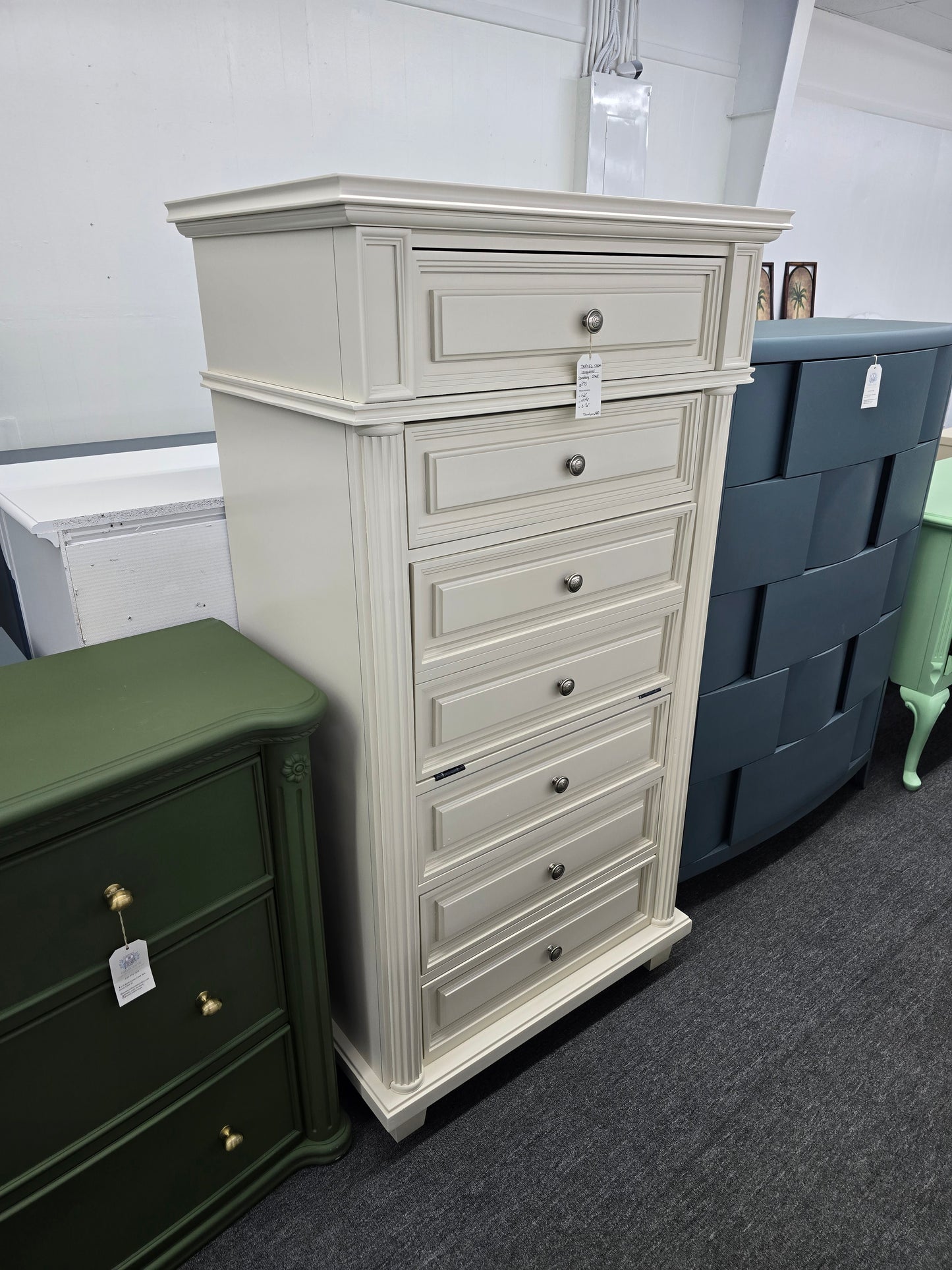 Drexel heritage cream lacquered chest/secretary