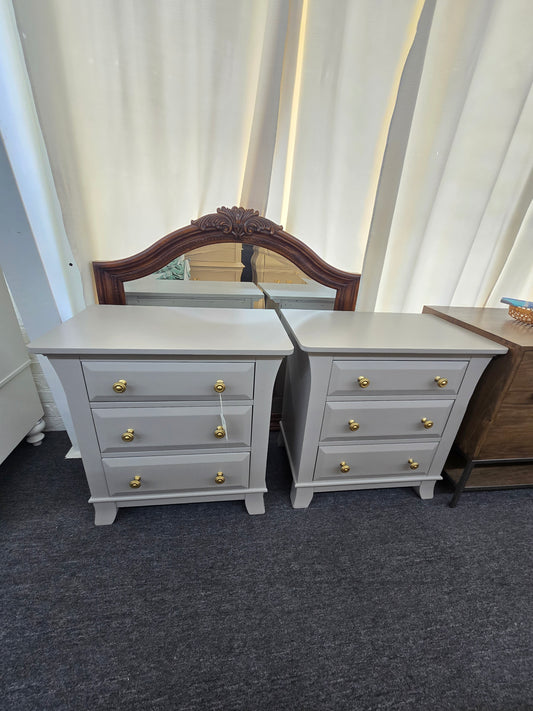 Pair of nightstands light gray colored
