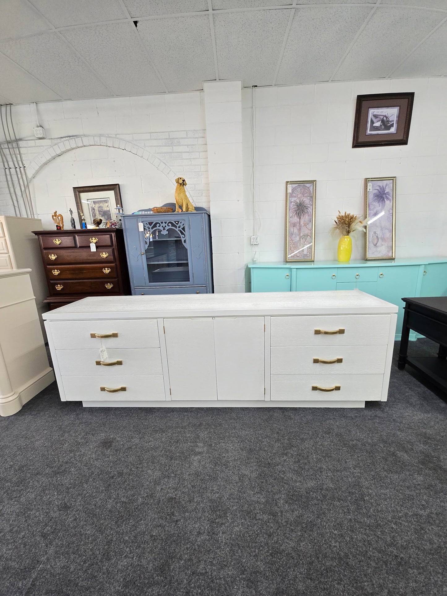 Hickory alabaster lacquered sideboard