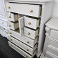 Cream tall 8 drawers 1 door chest