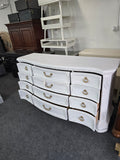 Gorgeous carved white Distressed dresser