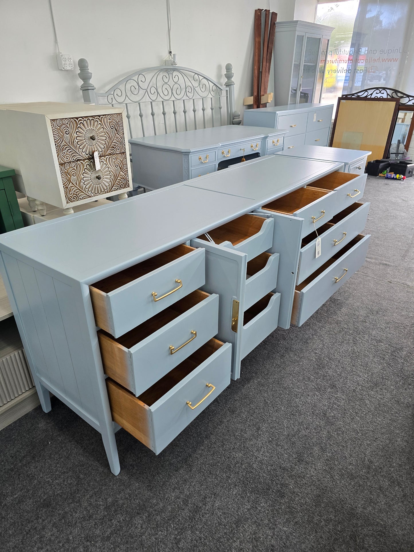 MCM drexel blue dresser