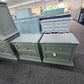 Bassett vintage green gray pair of nightstands