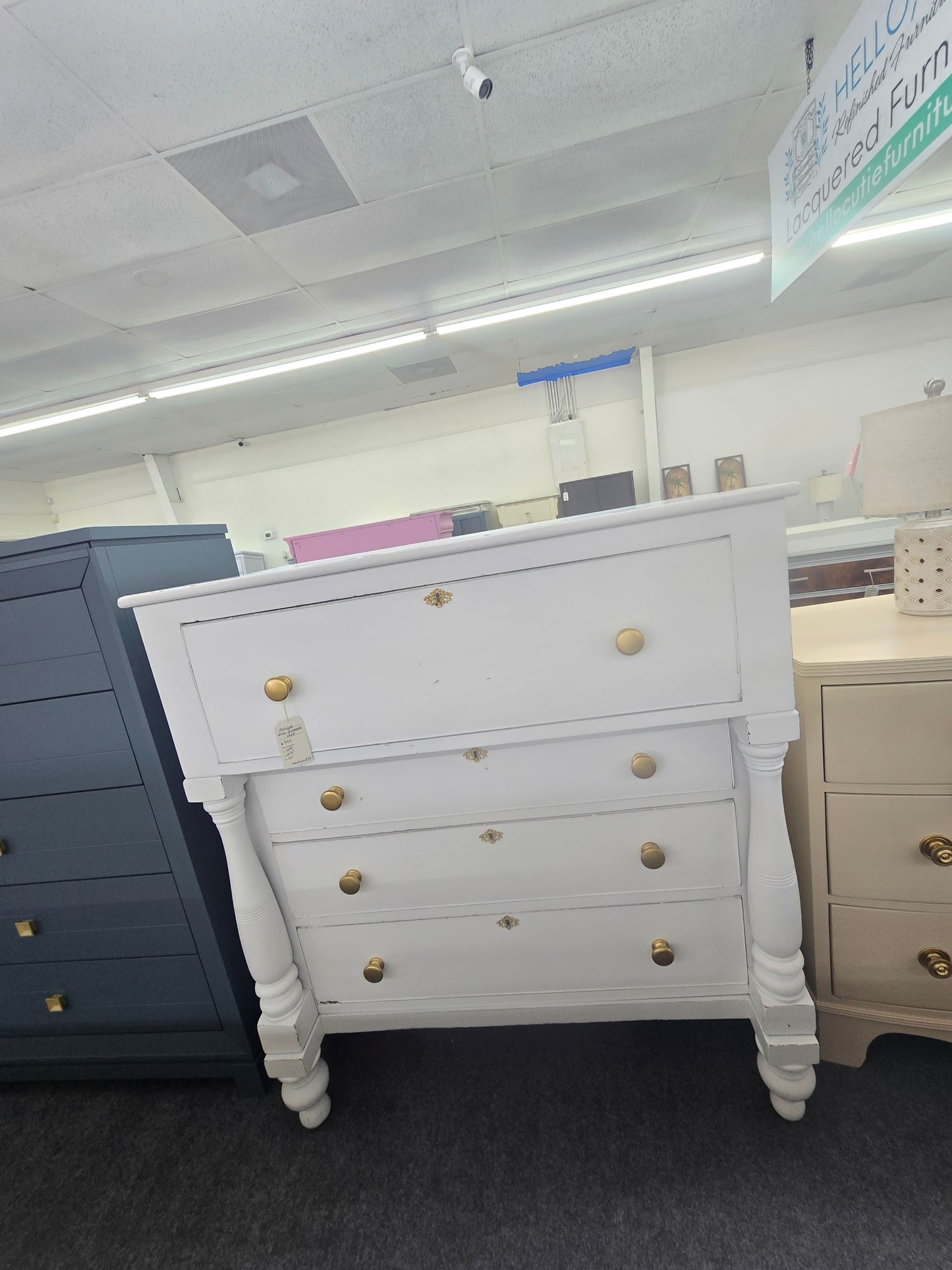 Solid wood antique white Distressed chest