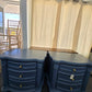 Blue ornate pair of nightstands