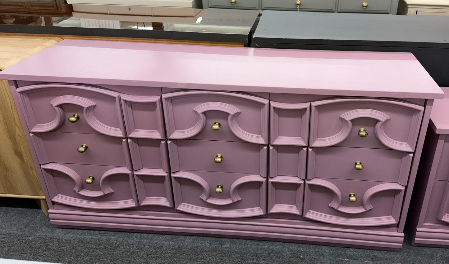 Purple vintage long dresser