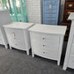 Gorgeous white bowfront pair of nightstands