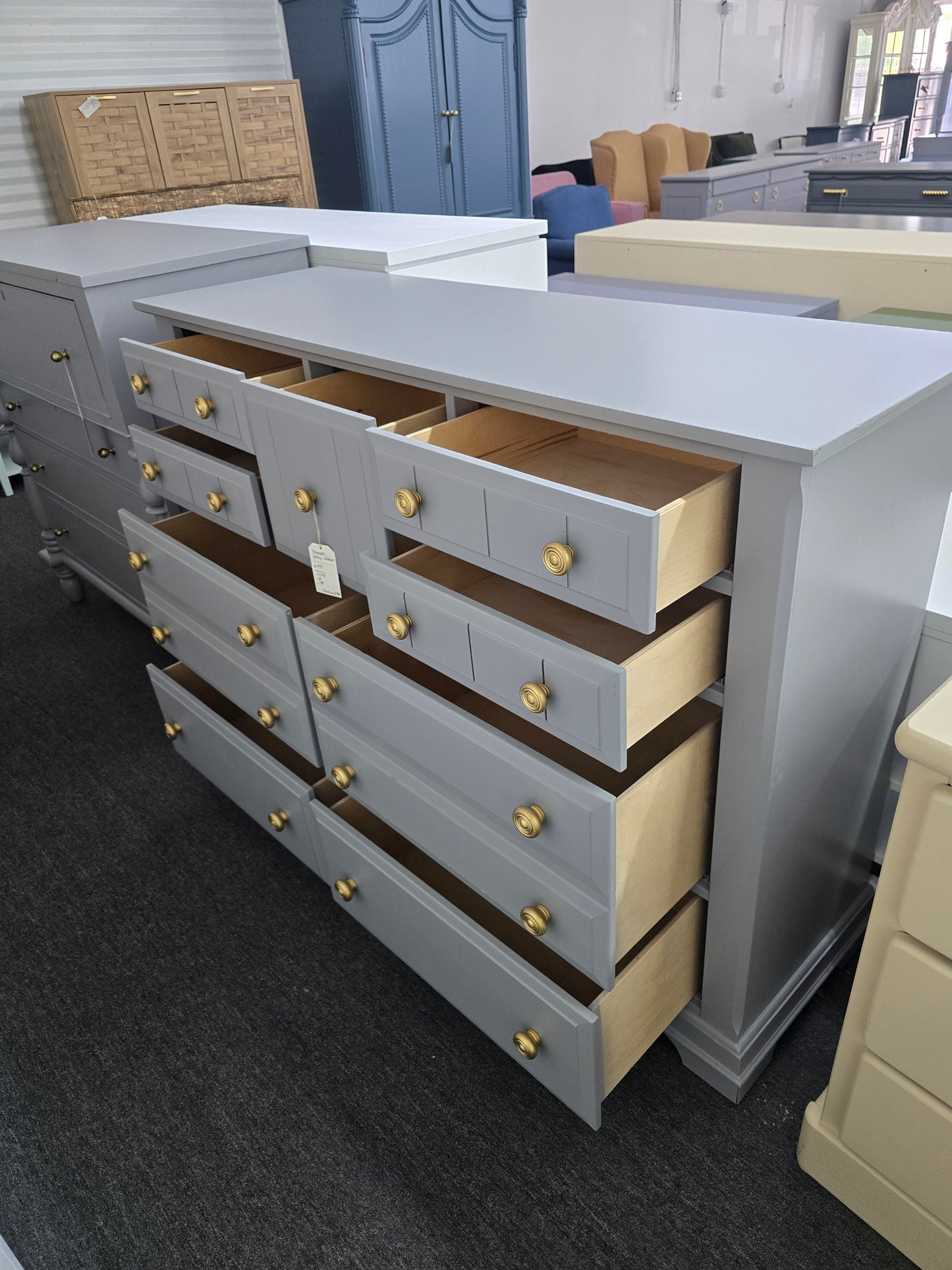 Bassett gray big dresser