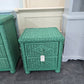 Green wicker nightstand