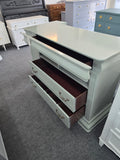 Minty green lacquered Havertys dresser/stand