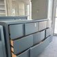 Dark blue layered 6 drawers dresser