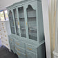 Solid wood teal french provincial china caninet