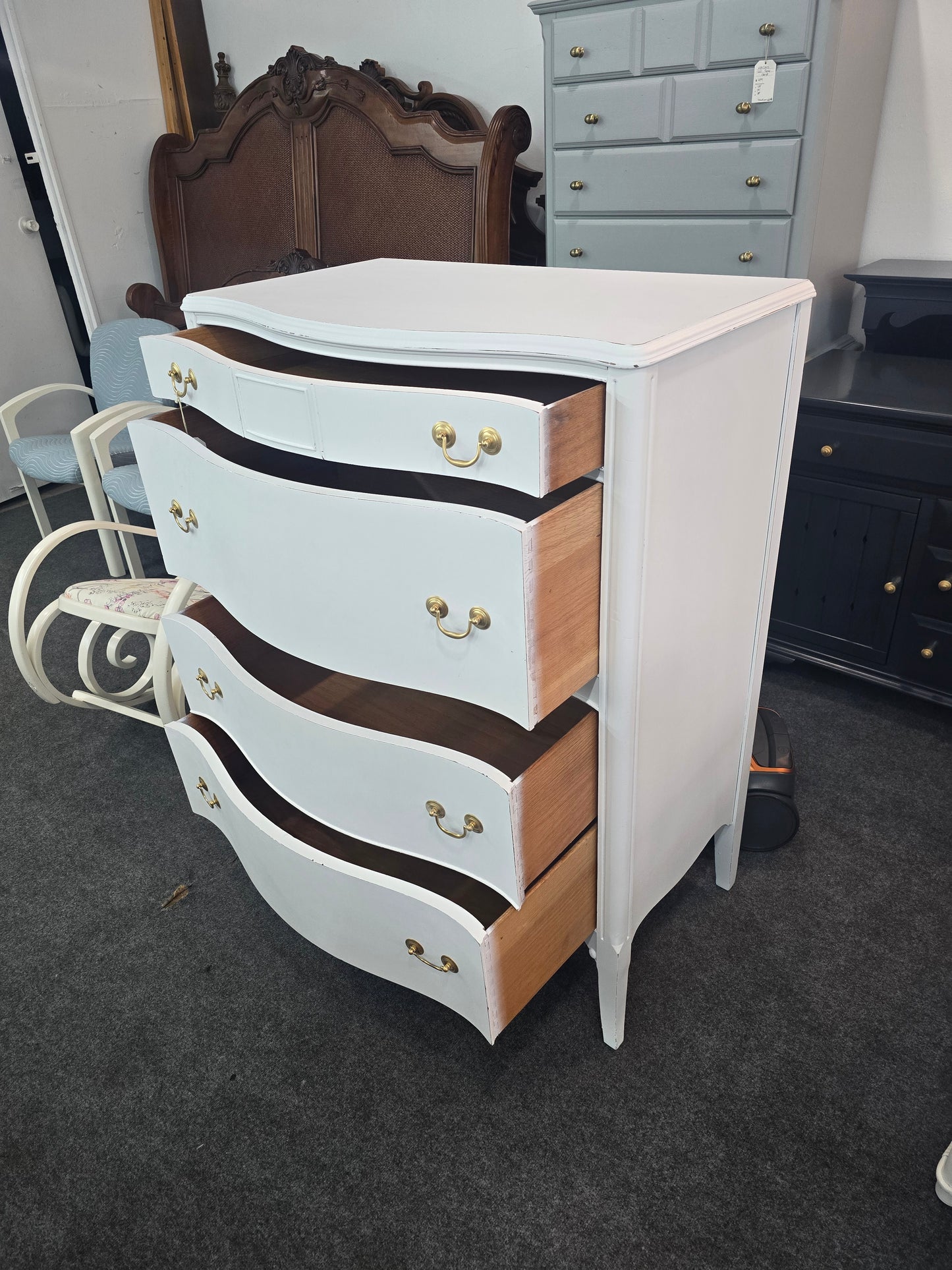 Solid wood white Distressed chest