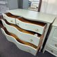 Antique green curved 4 drawers dresser