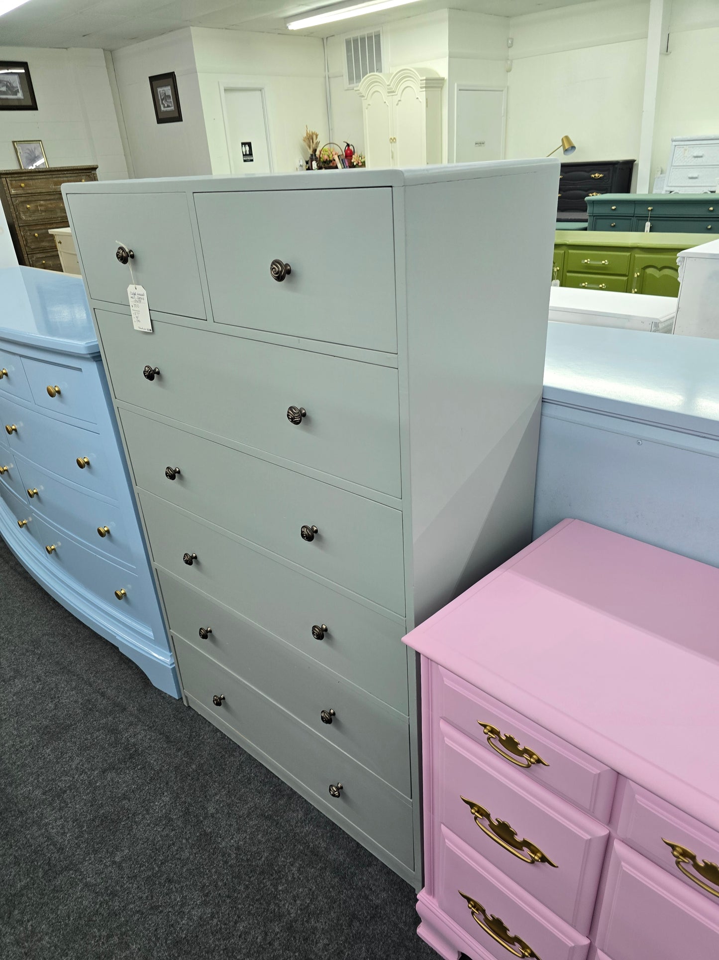 Solid wood Rustic gray chest