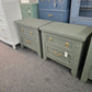 Pewter green farmhouse pair of nightstands