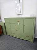 Oak moss green dresser non symmetrical