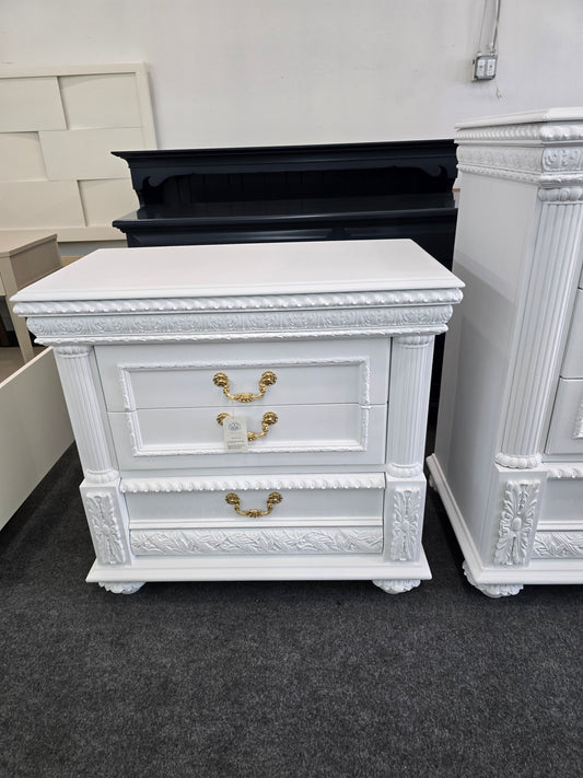 Gorgeous white 3 drawers nightstand