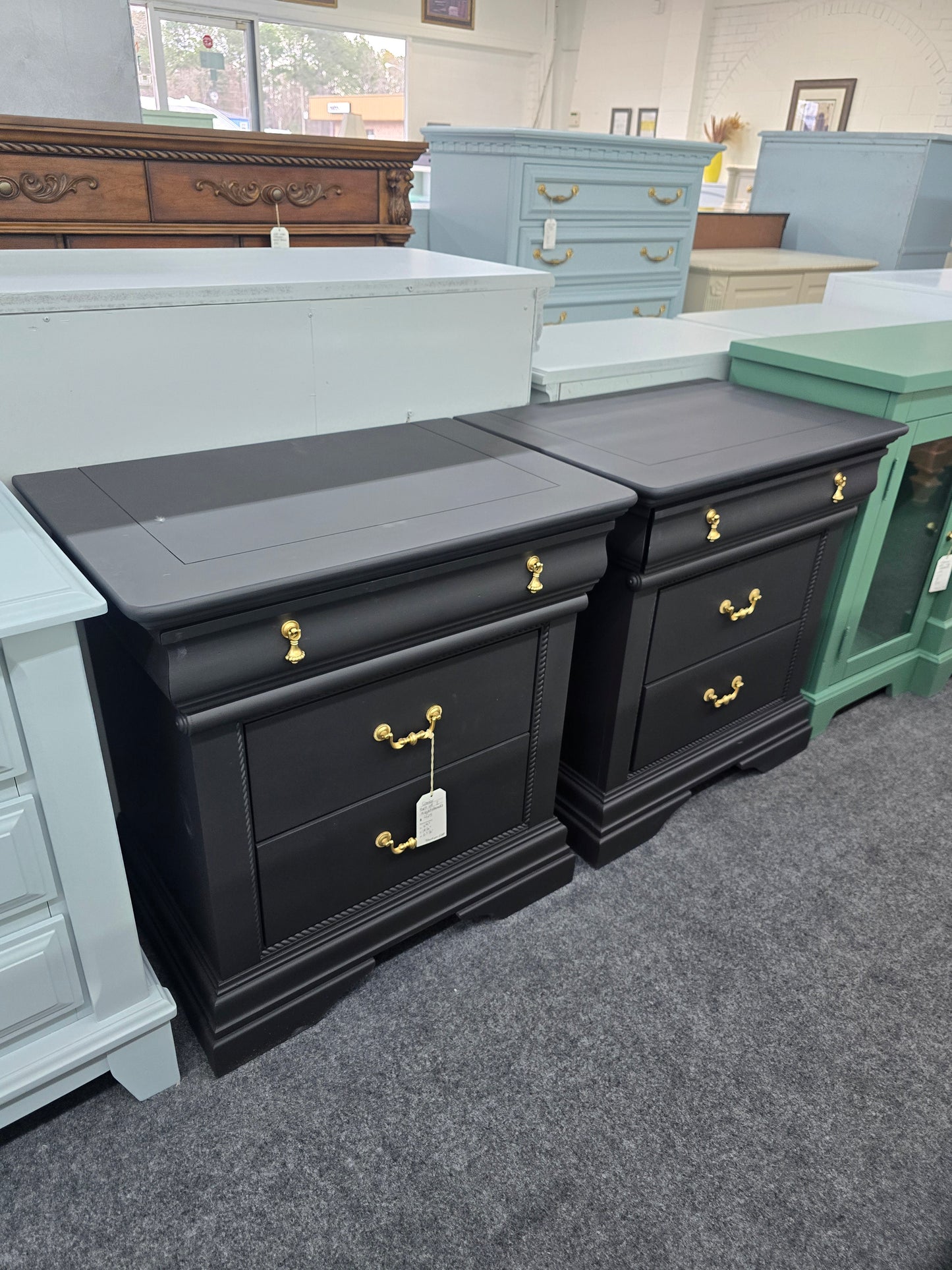 Pair of black nightstands